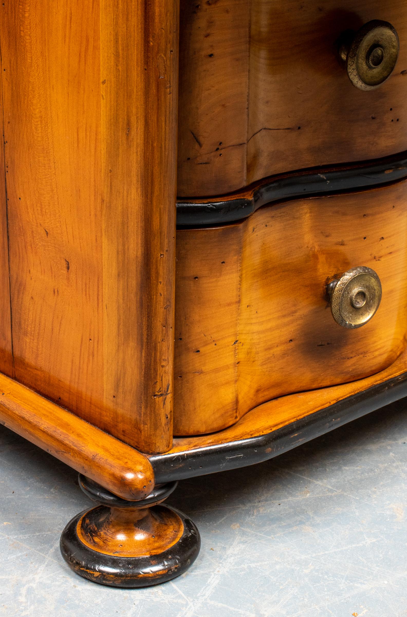 Biedermeier Style Ebonized Maple Chest of Drawers In Good Condition In New York, NY