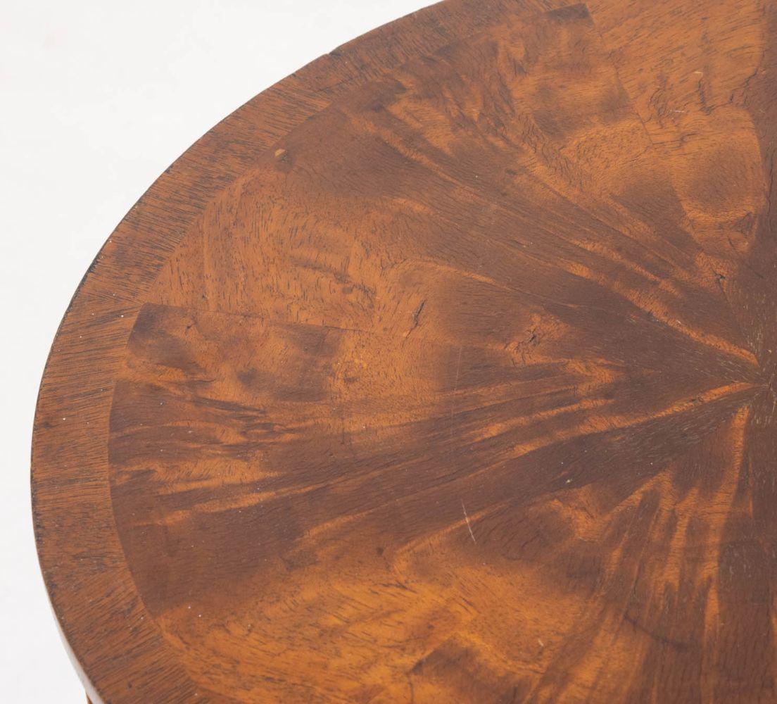 Biedermeier Style Flame Mahogany Side Tables, Pair In Good Condition For Sale In Astoria, NY