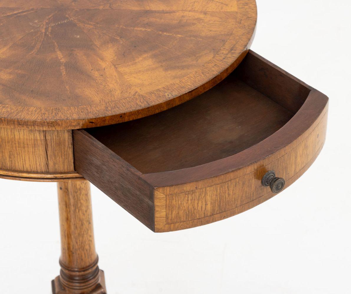 20th Century Biedermeier Style Flame Mahogany Side Tables, Pair For Sale