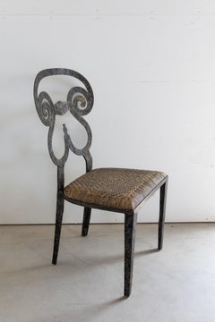 Biedermeier Style Forged Iron Dining Chairs