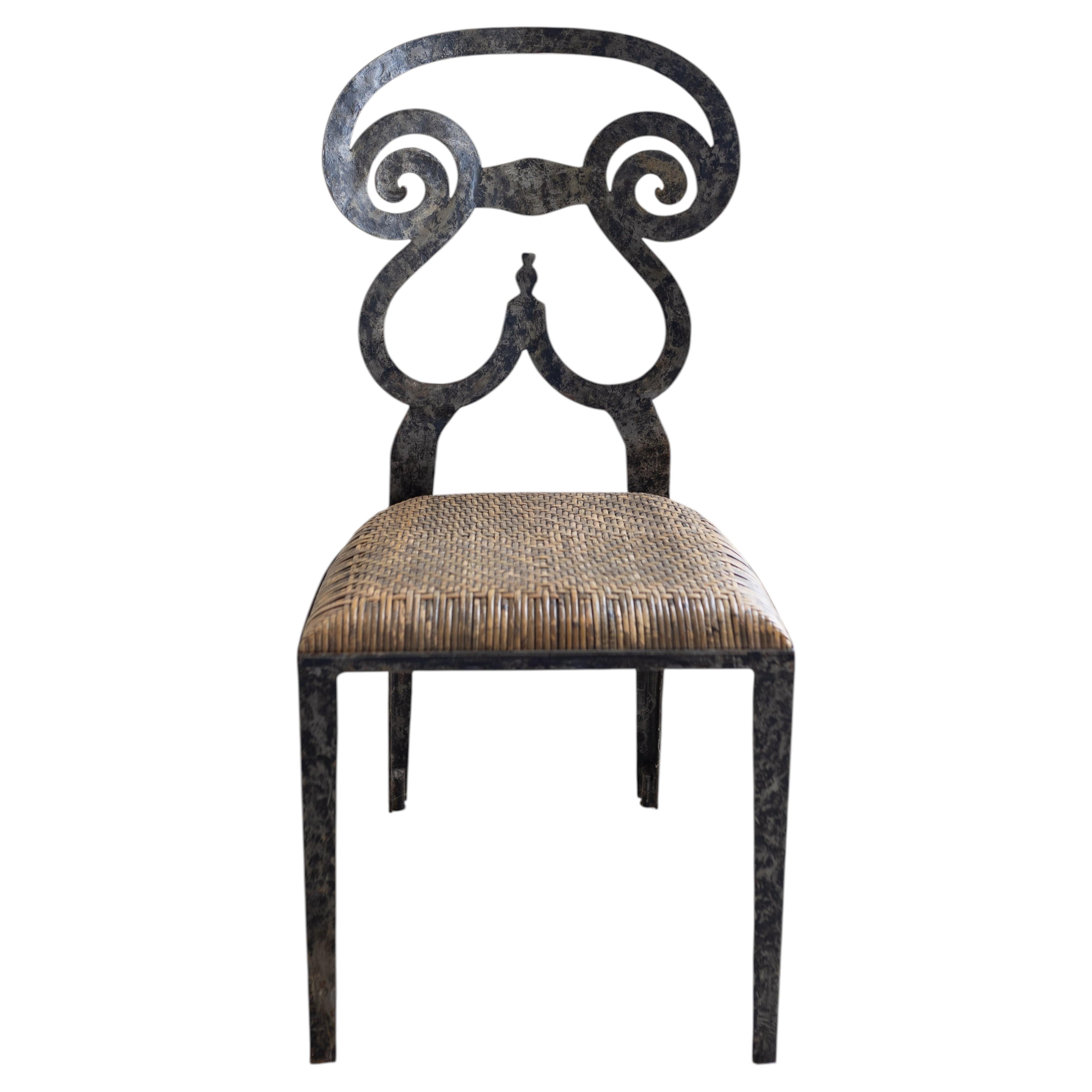 Biedermeier Style Forged Iron Dining Chairs