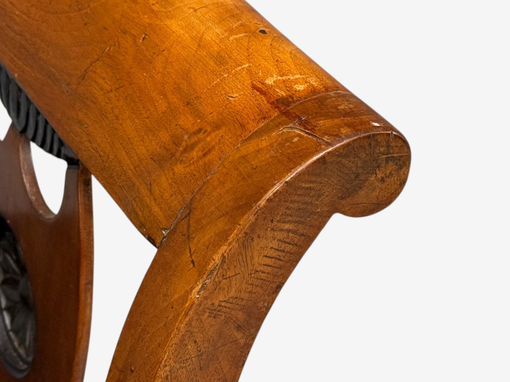 Biedermeier Style, Fruitwood, Black Fabric, Daybed, USA, 19th c. For Sale 9