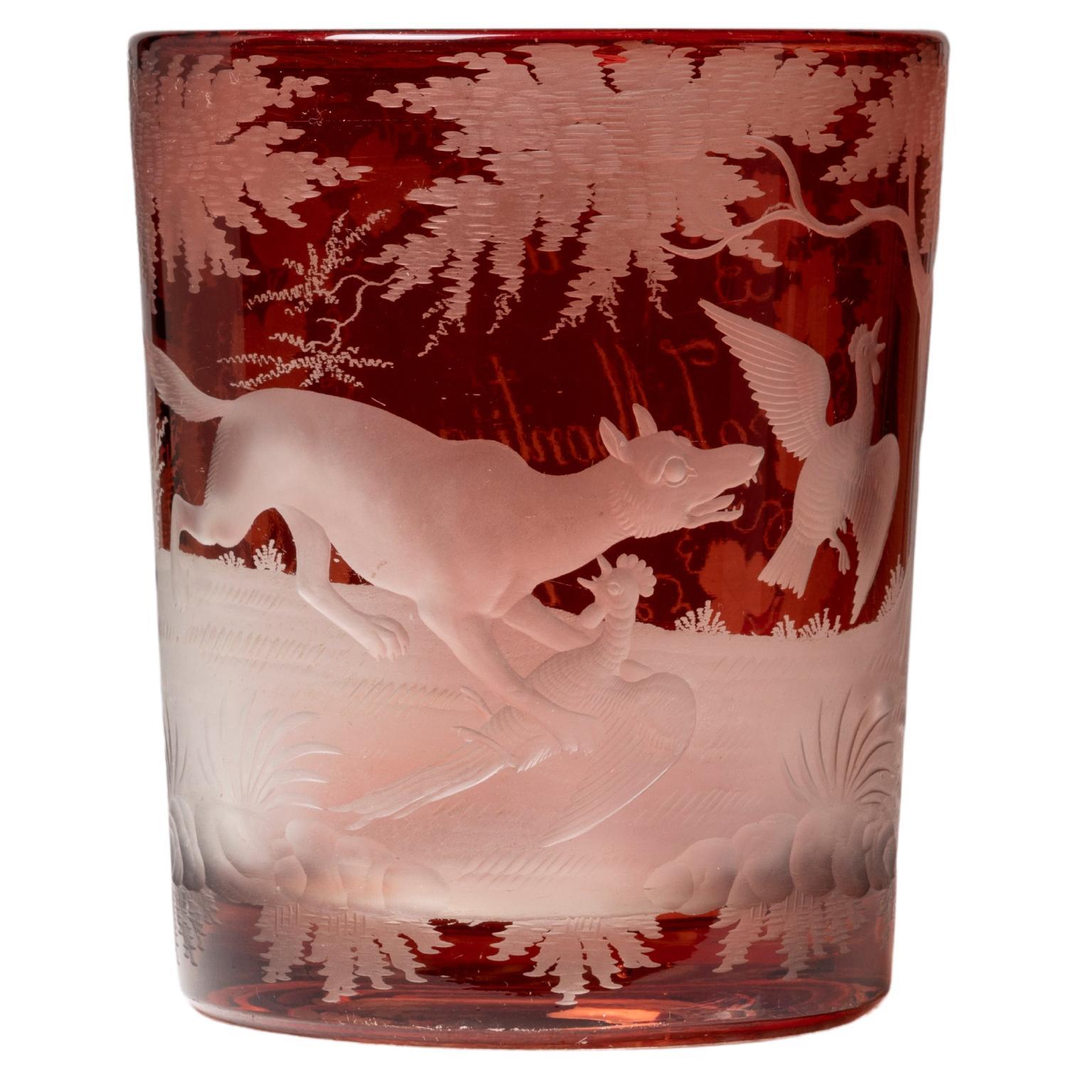 Biedermeier style glass; Bohemia; 19th Century. For Sale
