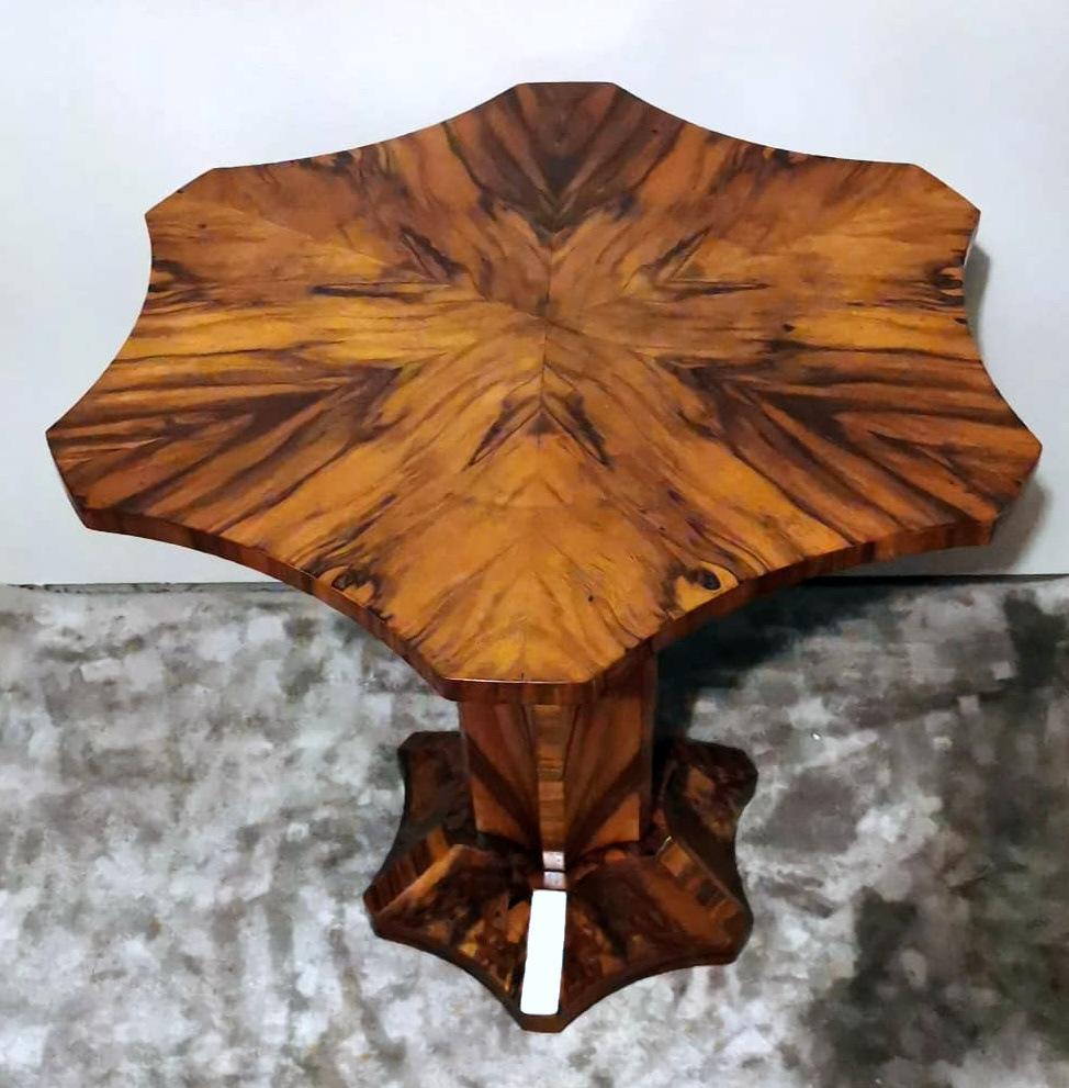 Hand-Crafted Biedermeier Style Italian Shaped Coffee Table For Sale