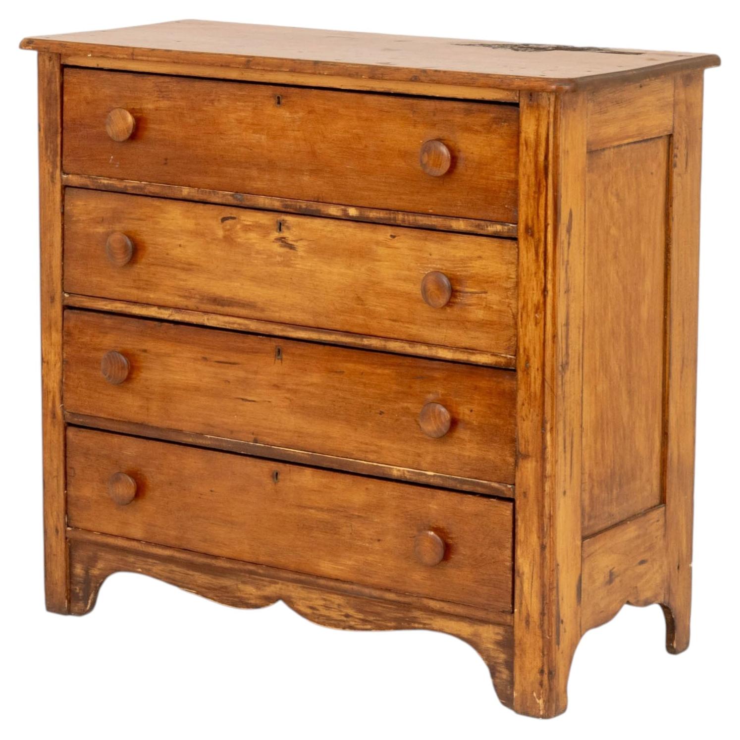 Victorian Pine Chest of Drawers, Four-Drawer Design
