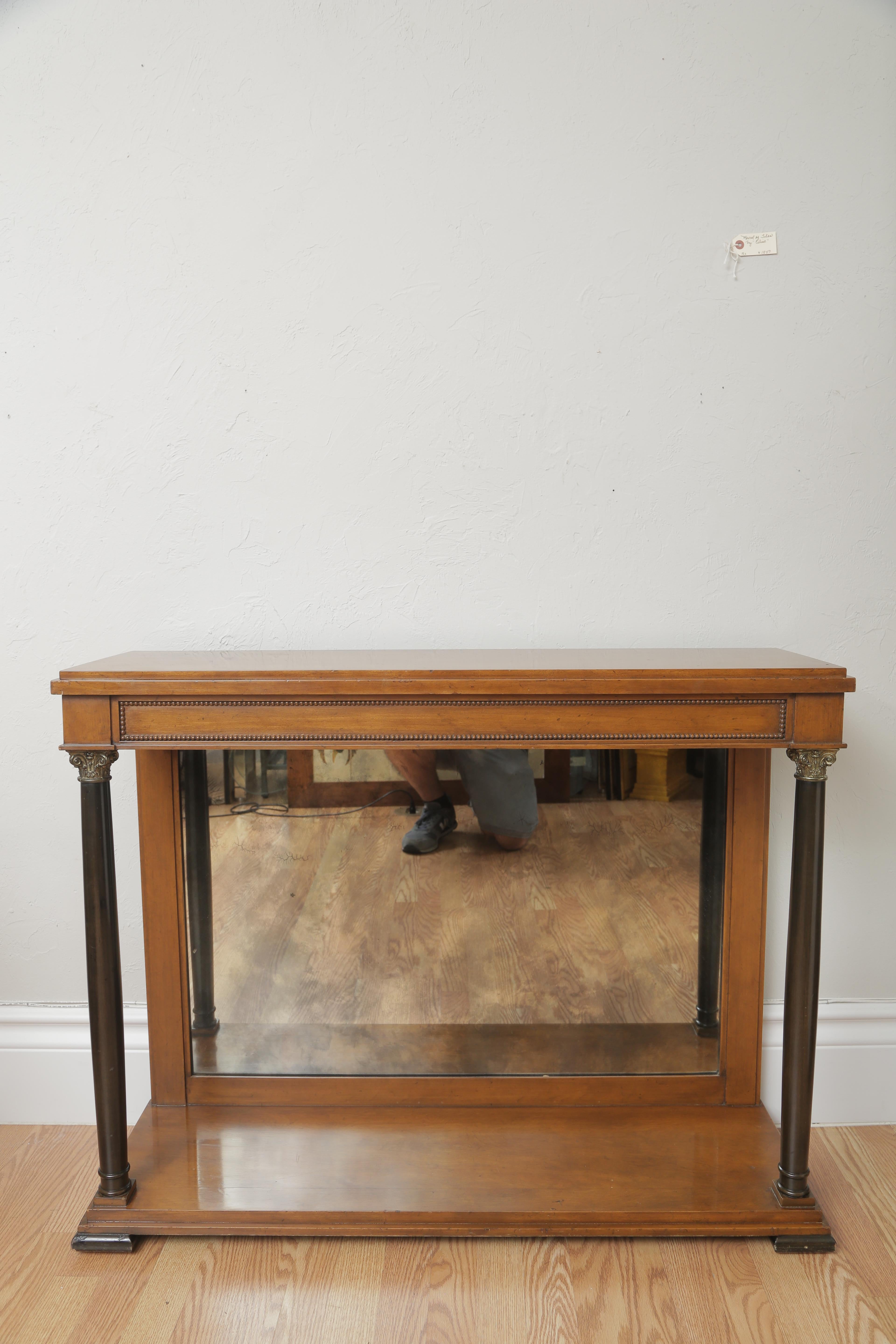 Biedermeier Style Mirrored Front Console In Good Condition For Sale In West Palm Beach, FL