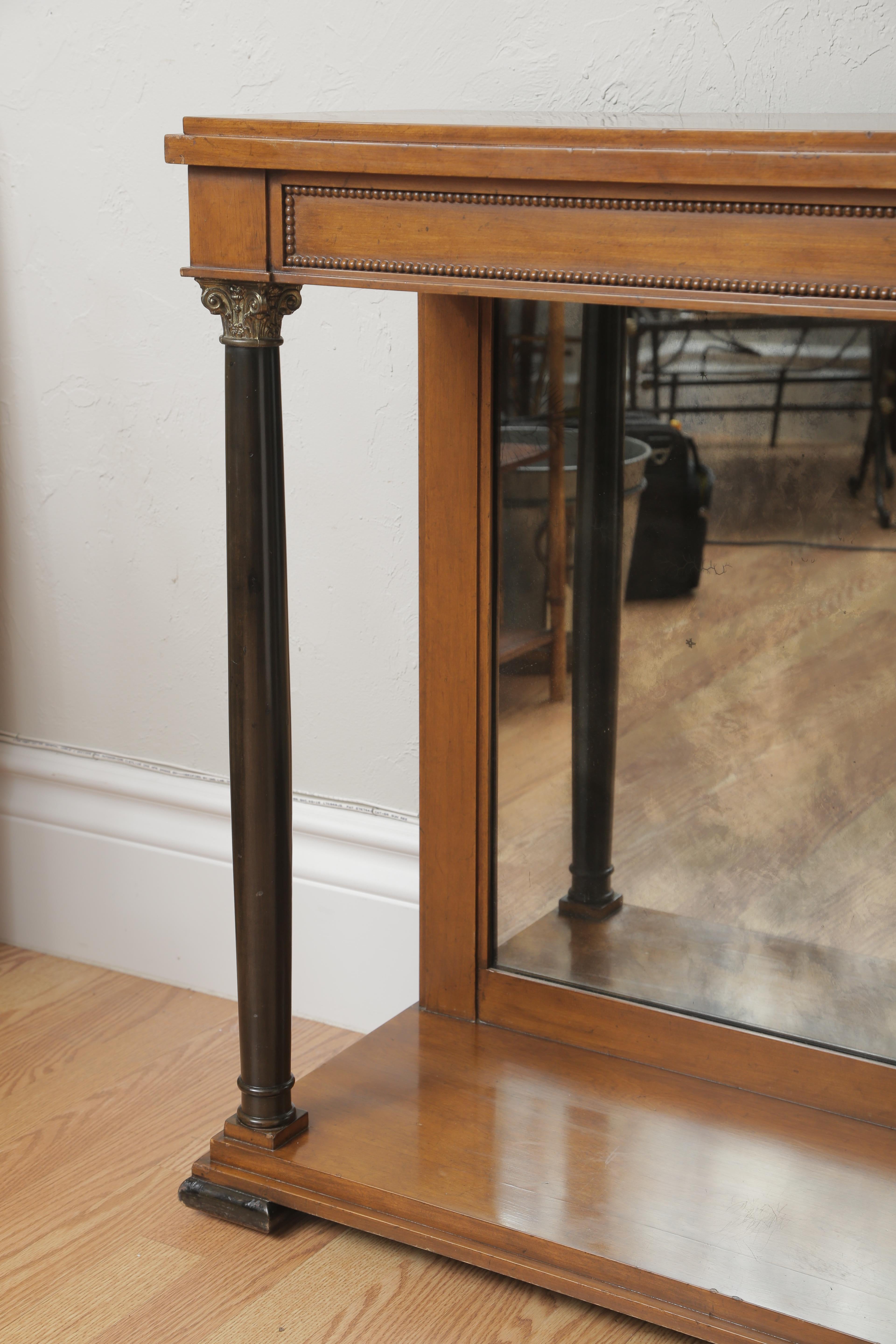 Wood Biedermeier Style Mirrored Front Console For Sale