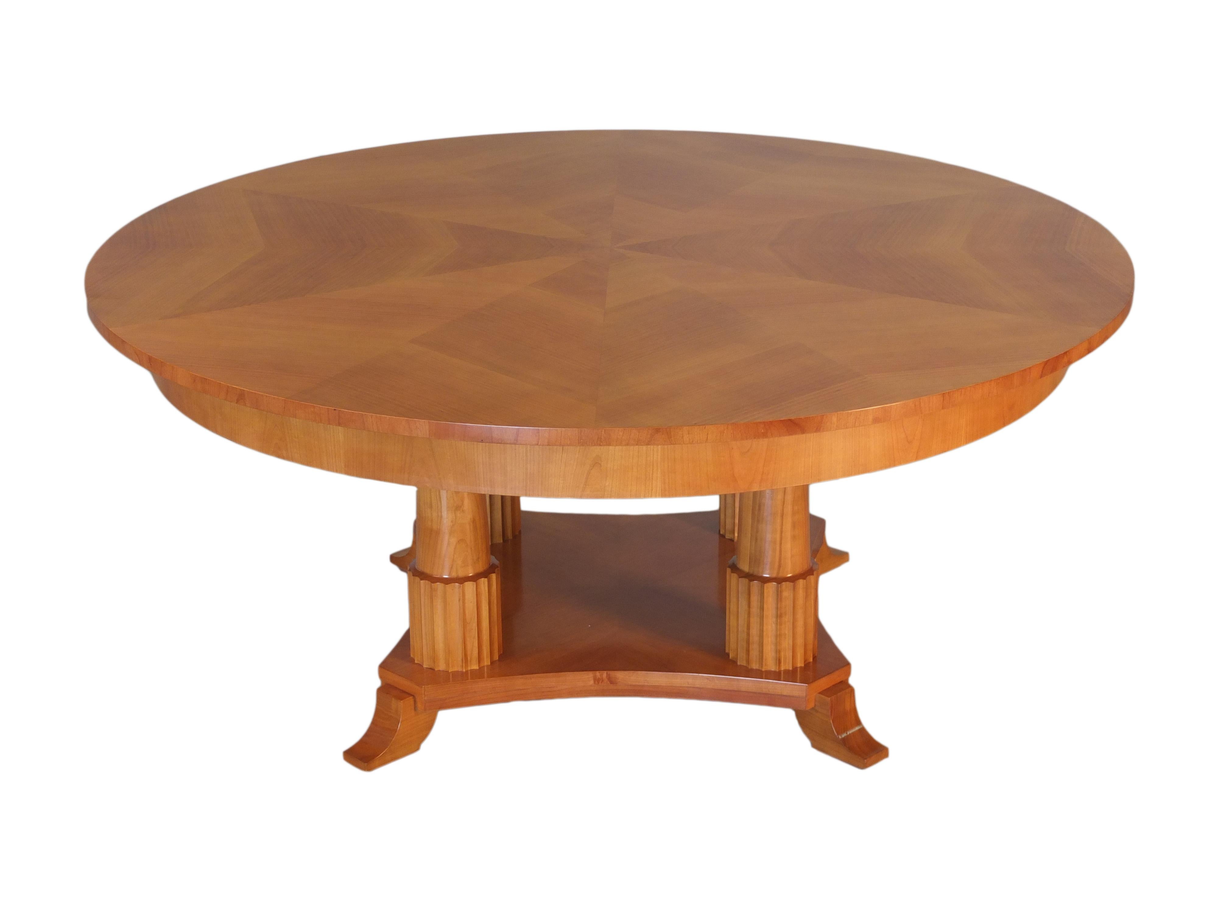 Italian Biedermeier Style Oval Table Made of Cherry Wood, Custom Made