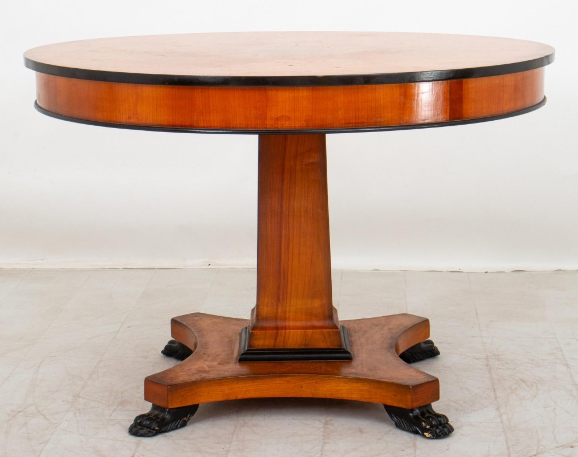 Biedermeier Style Part Ebonized Burl Center Table For Sale 4