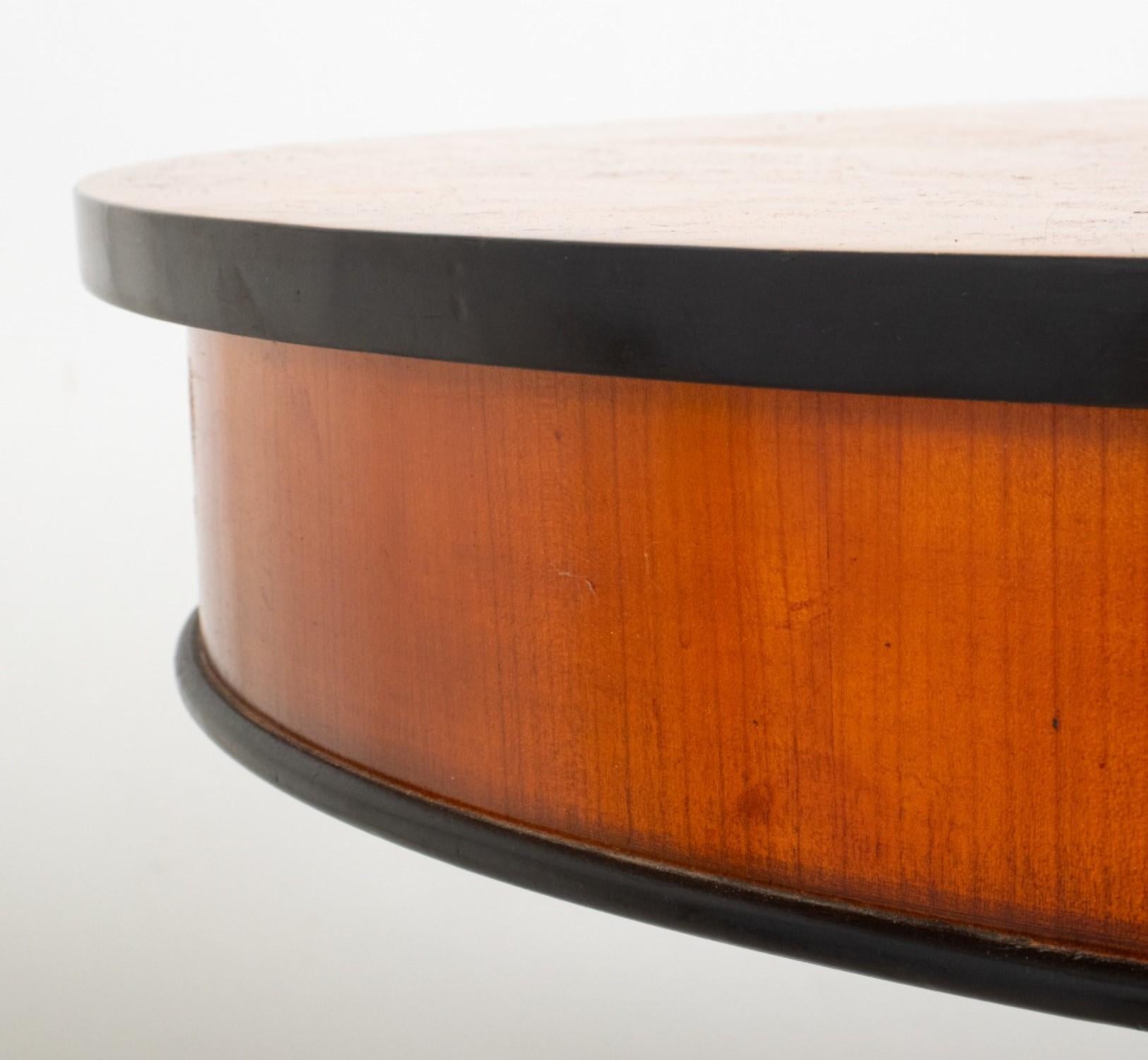 Biedermeier Style Part Ebonized Burl Center Table In Good Condition For Sale In New York, NY
