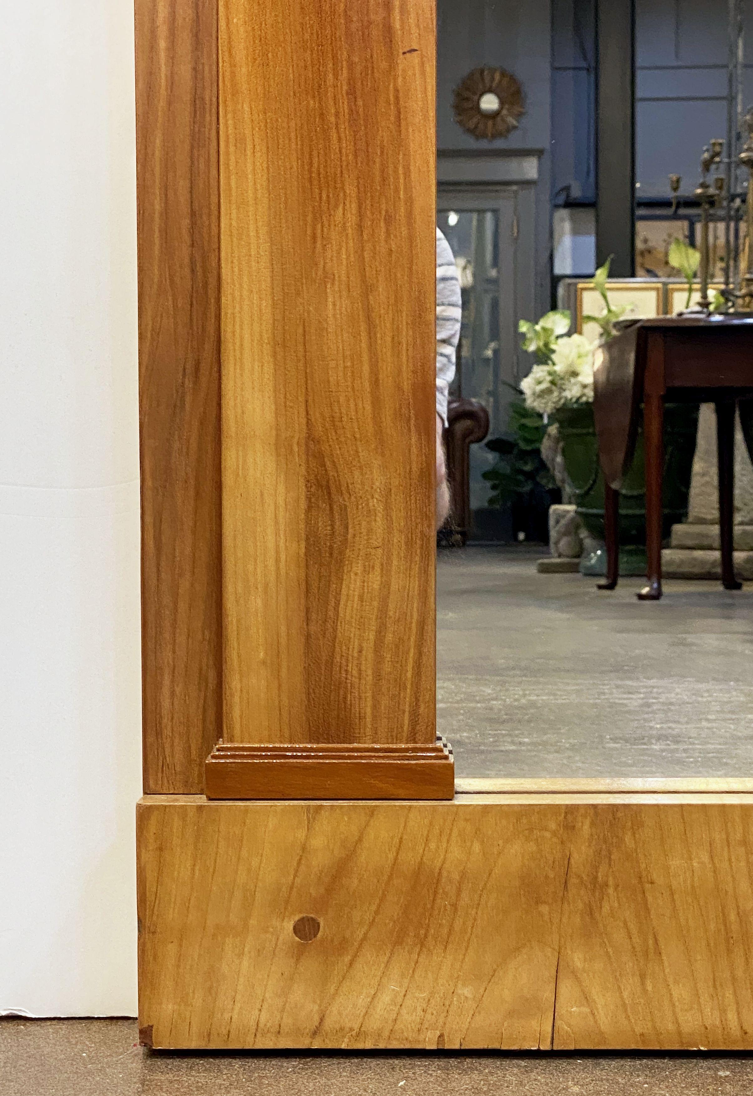 Glass Biedermeier Style Pier Mirror of Cherry from France  (H 62 1/4 x W 36 1/2) For Sale