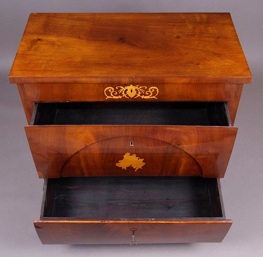 Mid-19th Century Biedermeier Style Pine Chest of Drawers with a Writing Desk, circa 1830
