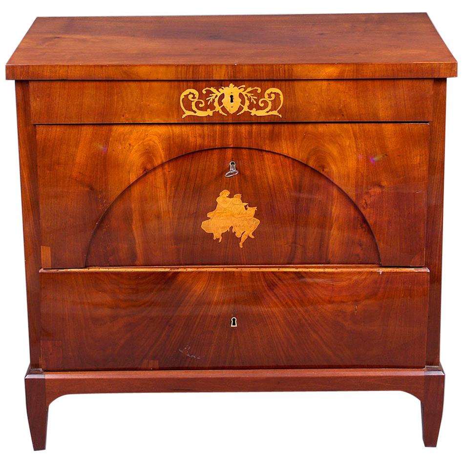 Biedermeier Style Pine Chest of Drawers with a Writing Desk, circa 1830