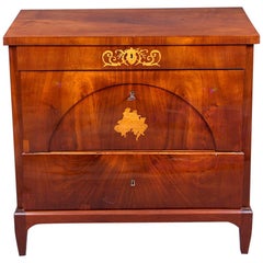 Antique Biedermeier Style Pine Chest of Drawers with a Writing Desk, circa 1830