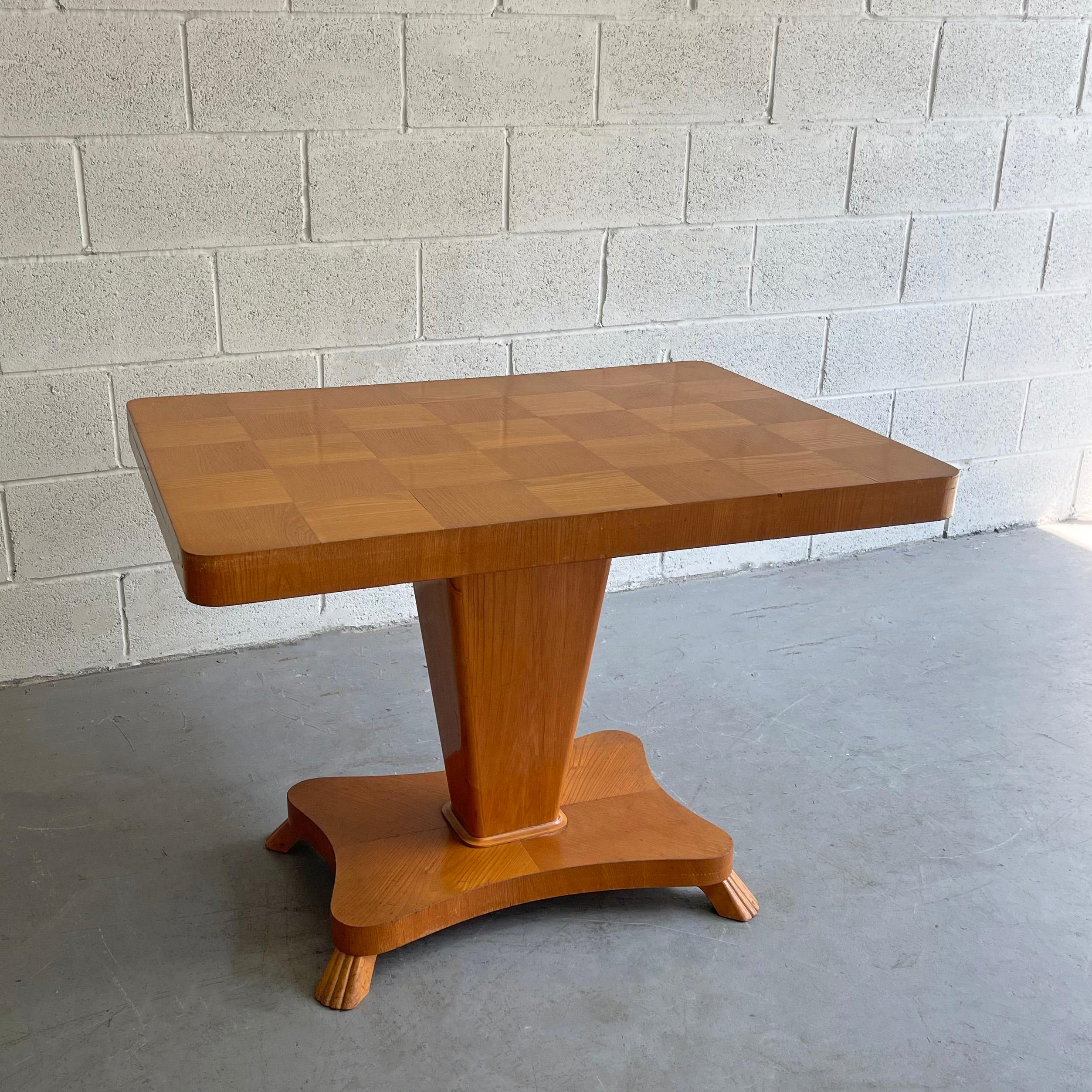 American Biedermeier Style Satinwood Adjustable Game Table