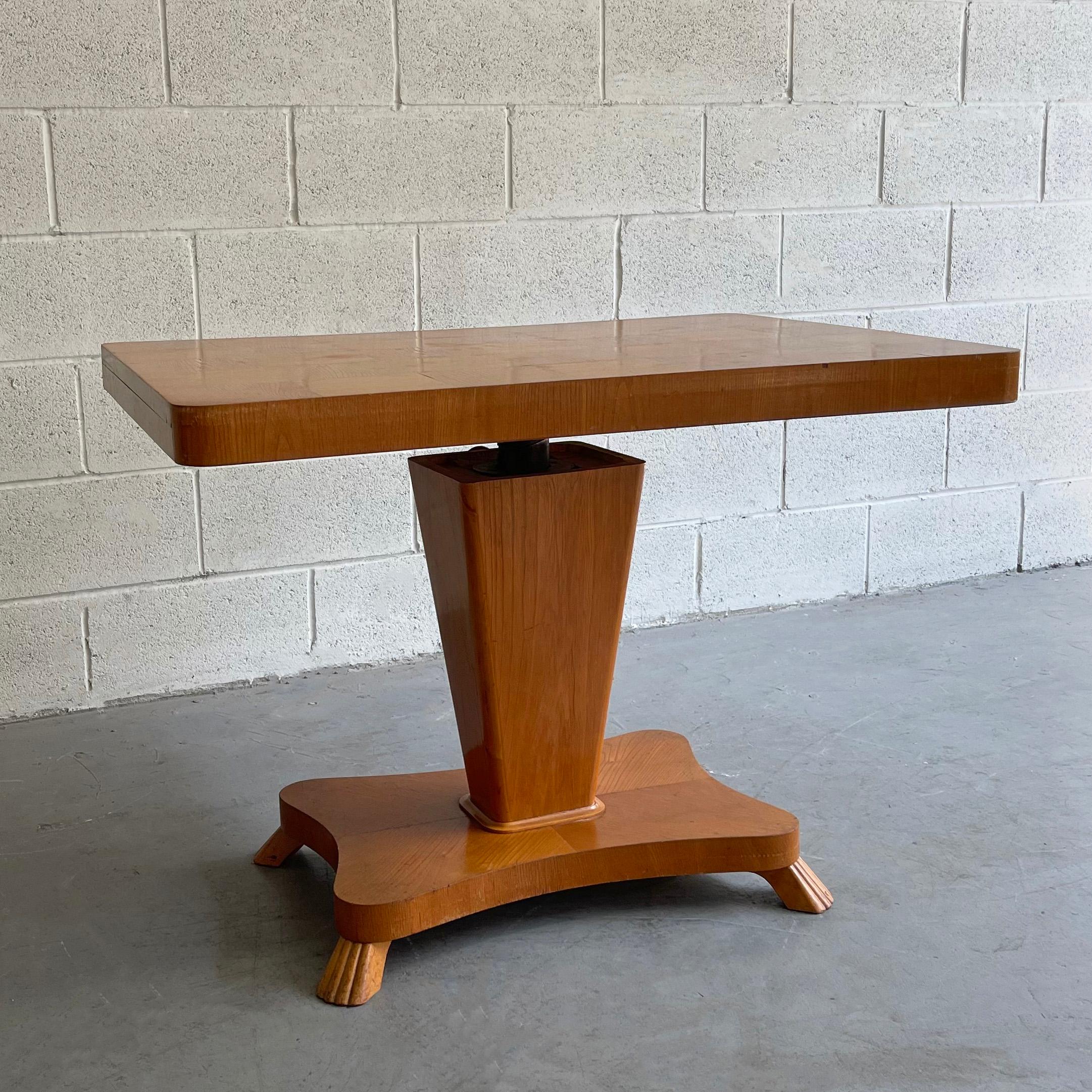 20th Century Biedermeier Style Satinwood Adjustable Game Table