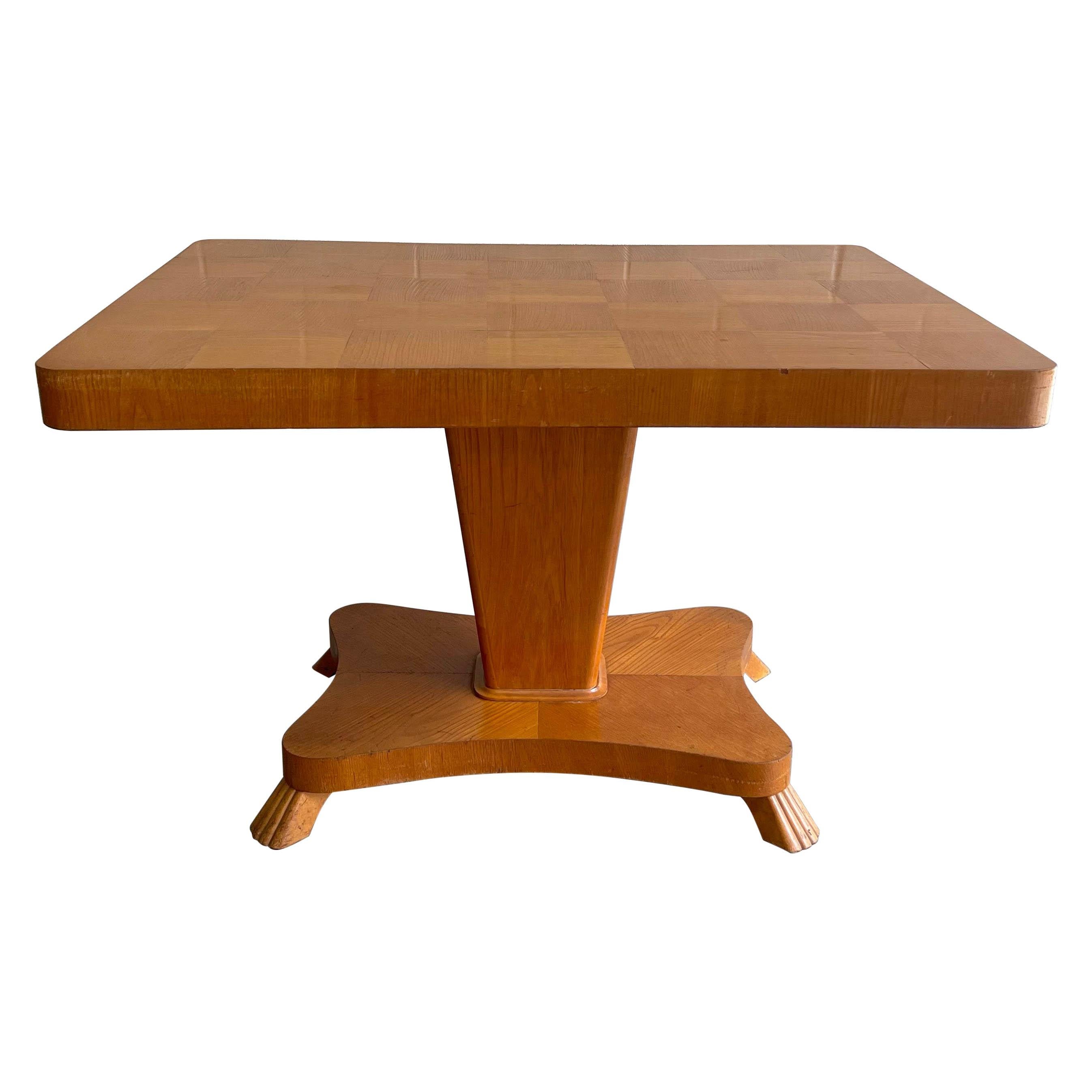 Biedermeier Style Satinwood Adjustable Game Table