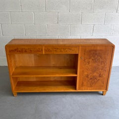 Biedermeier Style Satinwood Bookcase Credenza