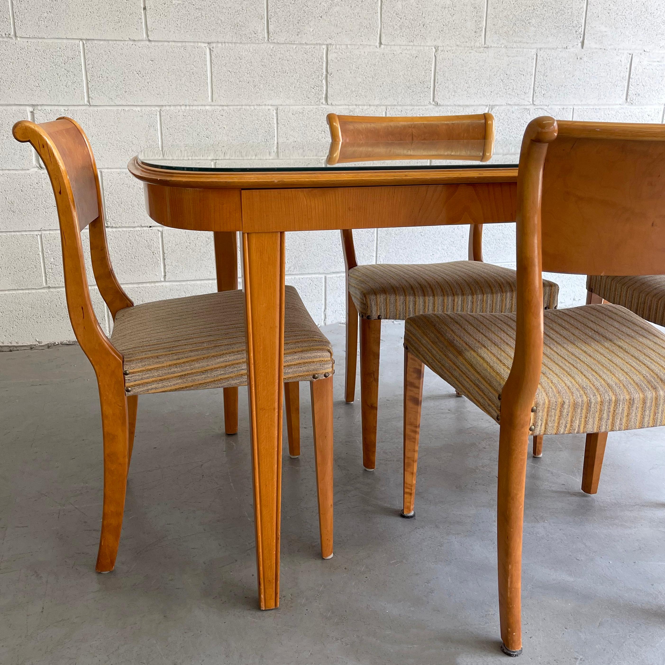 20th Century Biedermeier Style Satinwood Extension Dining Set