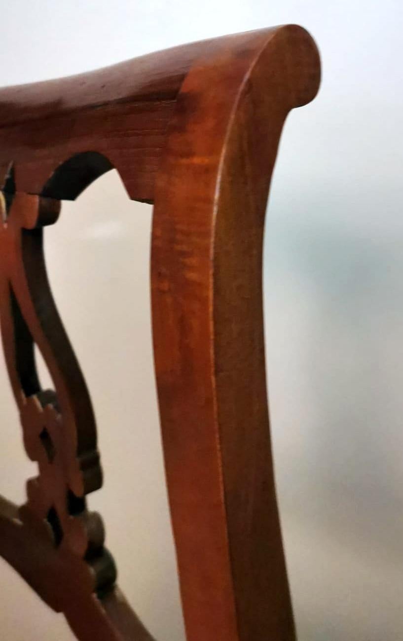 Set di 4 sedie danesi in Wood e tessuto in stile Biedermeier in vendita 9