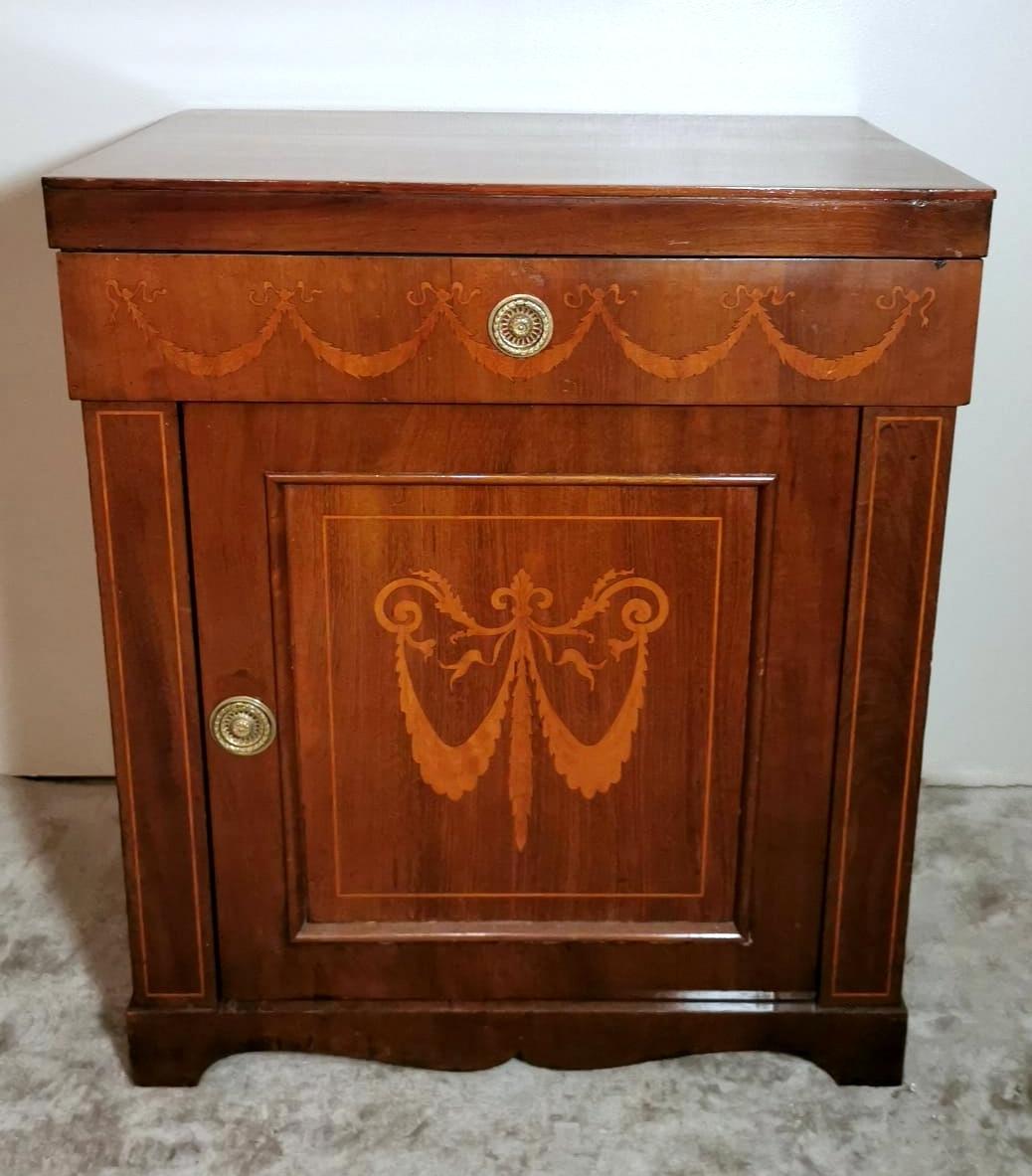 We kindly suggest that you read the whole description, as with it we try to give you detailed technical and historical information to guarantee the authenticity of our objects.
Exceptional and valuable small Italian Biedermeier style sideboard in