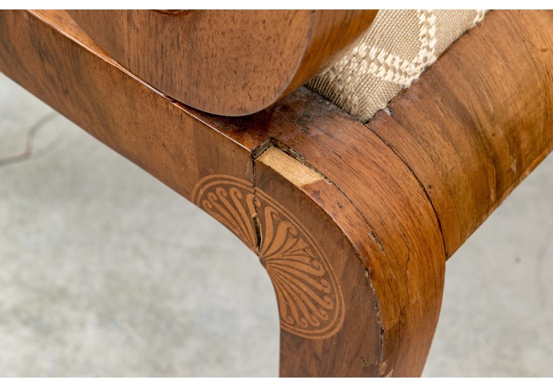 Sillón con Brazos Tapizado Estilo Biedermeier Tela en venta