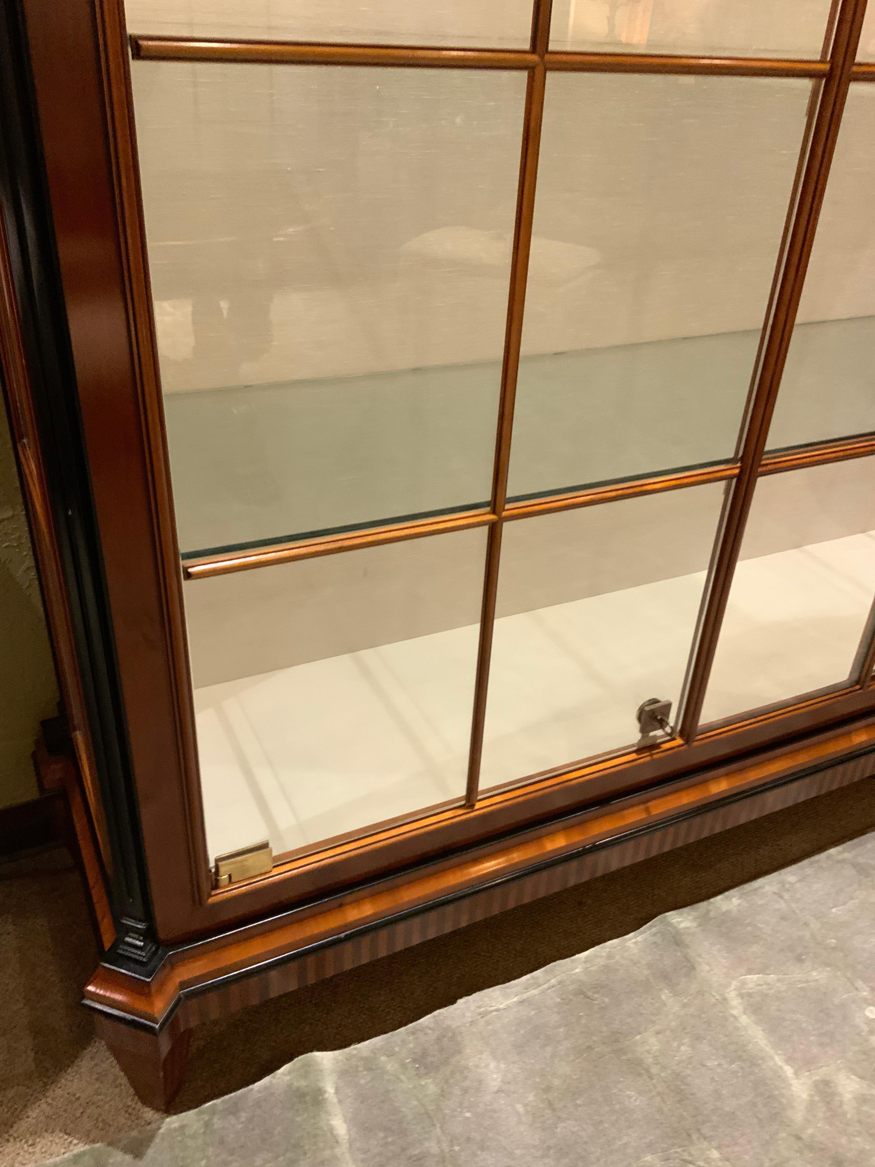 Vitrine Cabinet, Yew Wood and Cherrywood with Ebony Trim For Sale 2