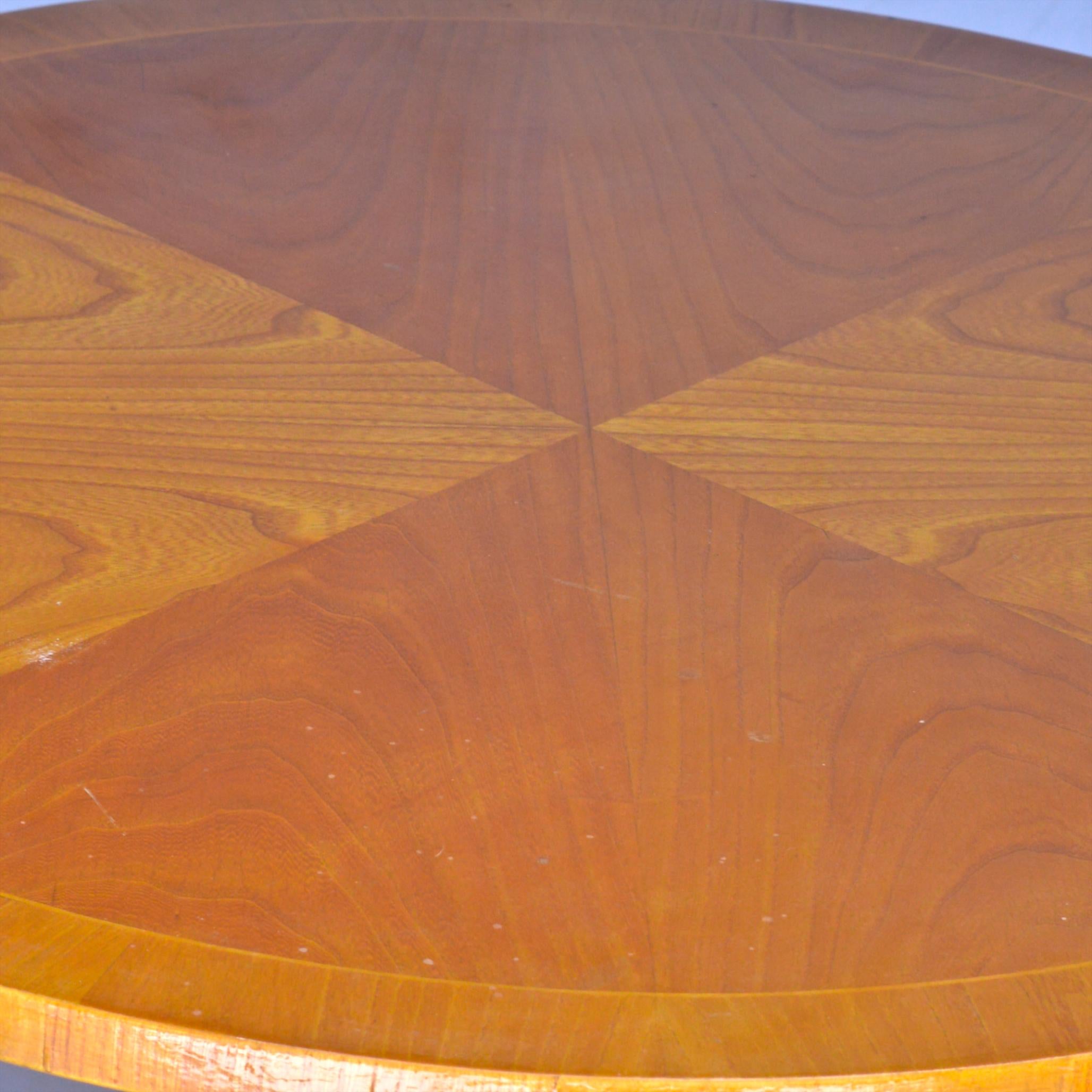 Polished Biedermeier Swedish Round Table Tiger Stripe Golden Birch Honey 19th Century 