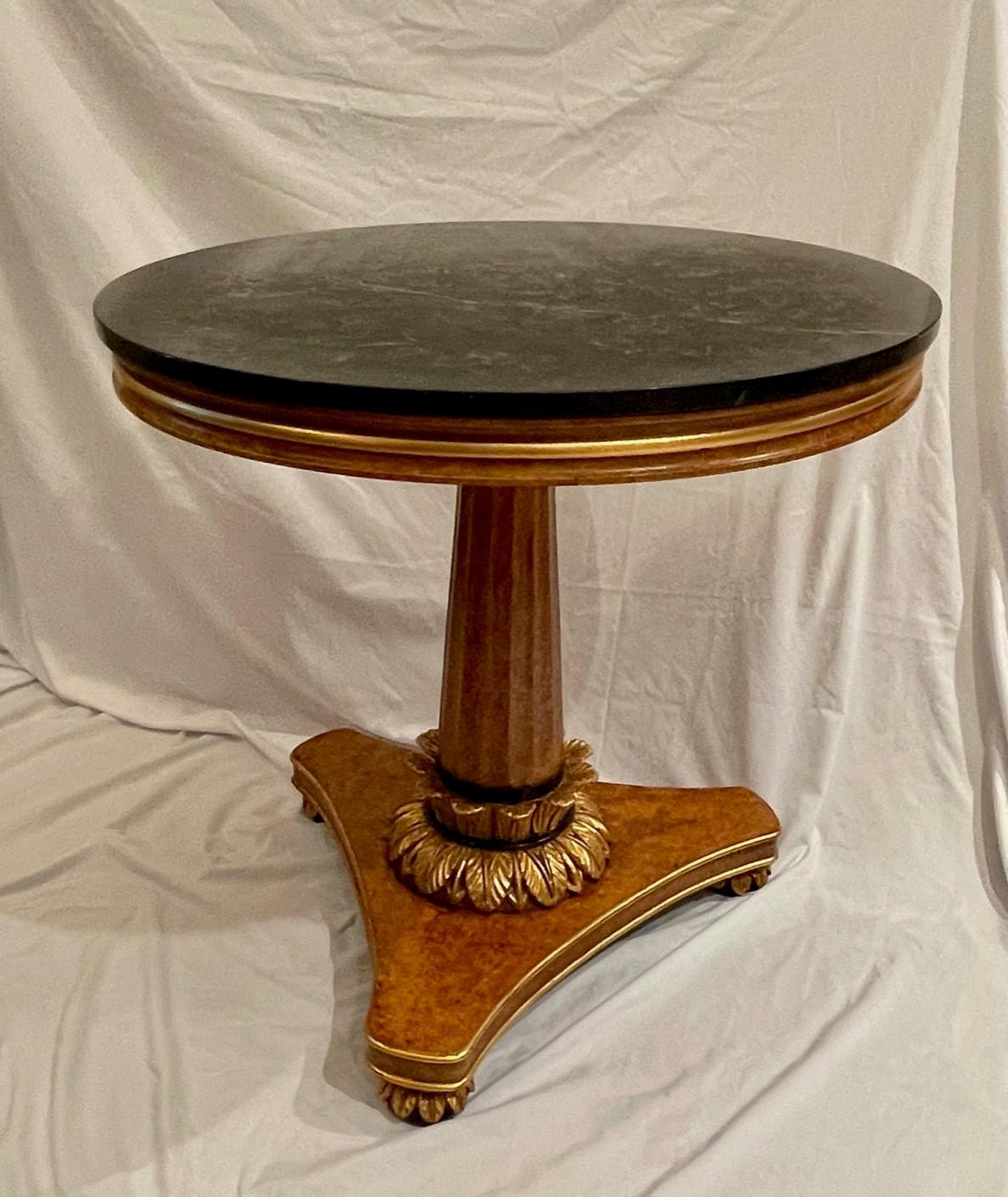 Italian Biedermeier Table Carved Giltwood Marquina Marble Top Invitinghome For Sale