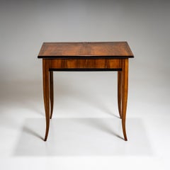 Biedermeier Walnut Table with Ebonized Edges, Circa 1820, Restored