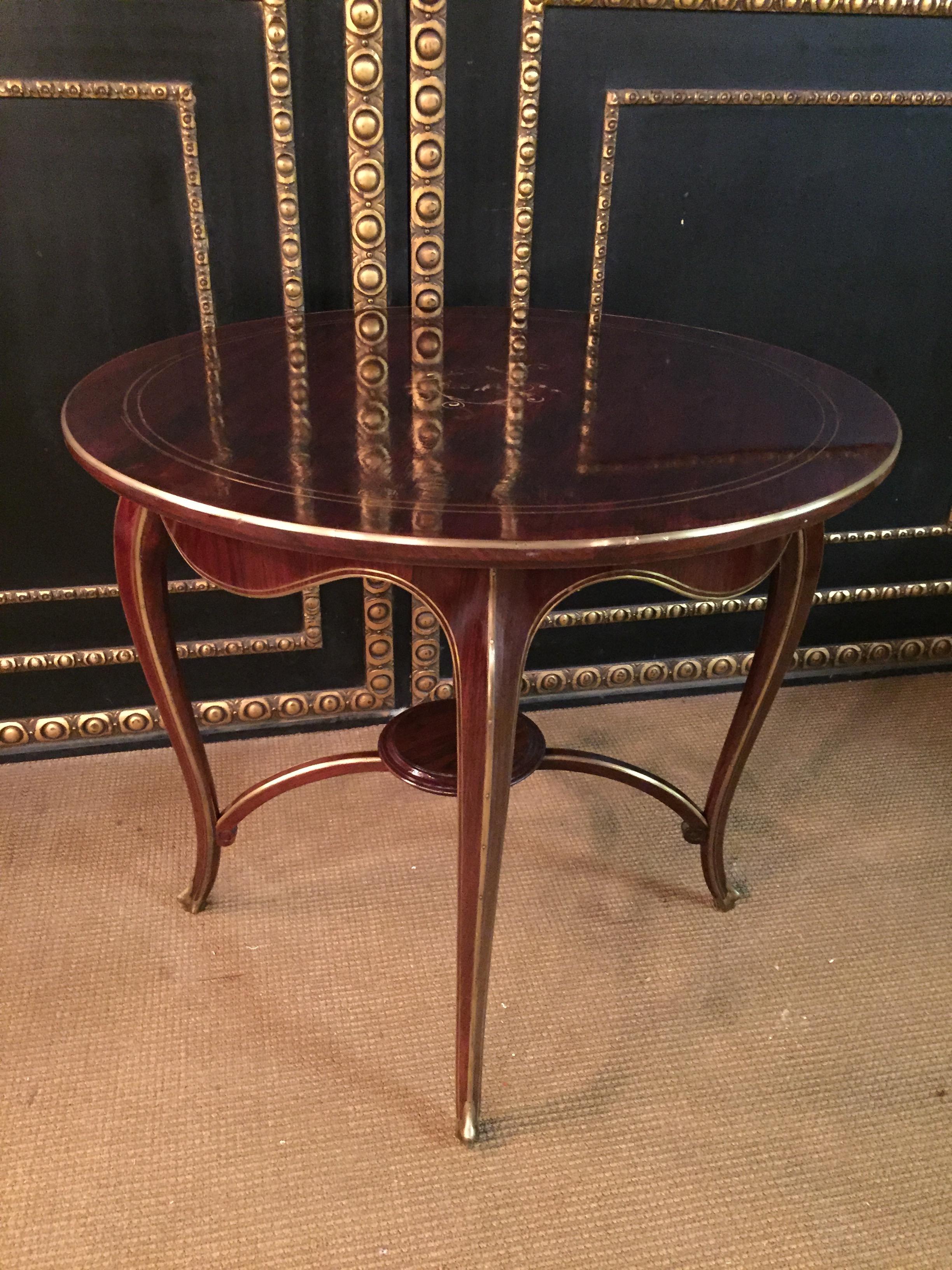 Antique Biedermeier Table Mahogany Inlaid with Mother of Pearl inlay 1870 For Sale 7