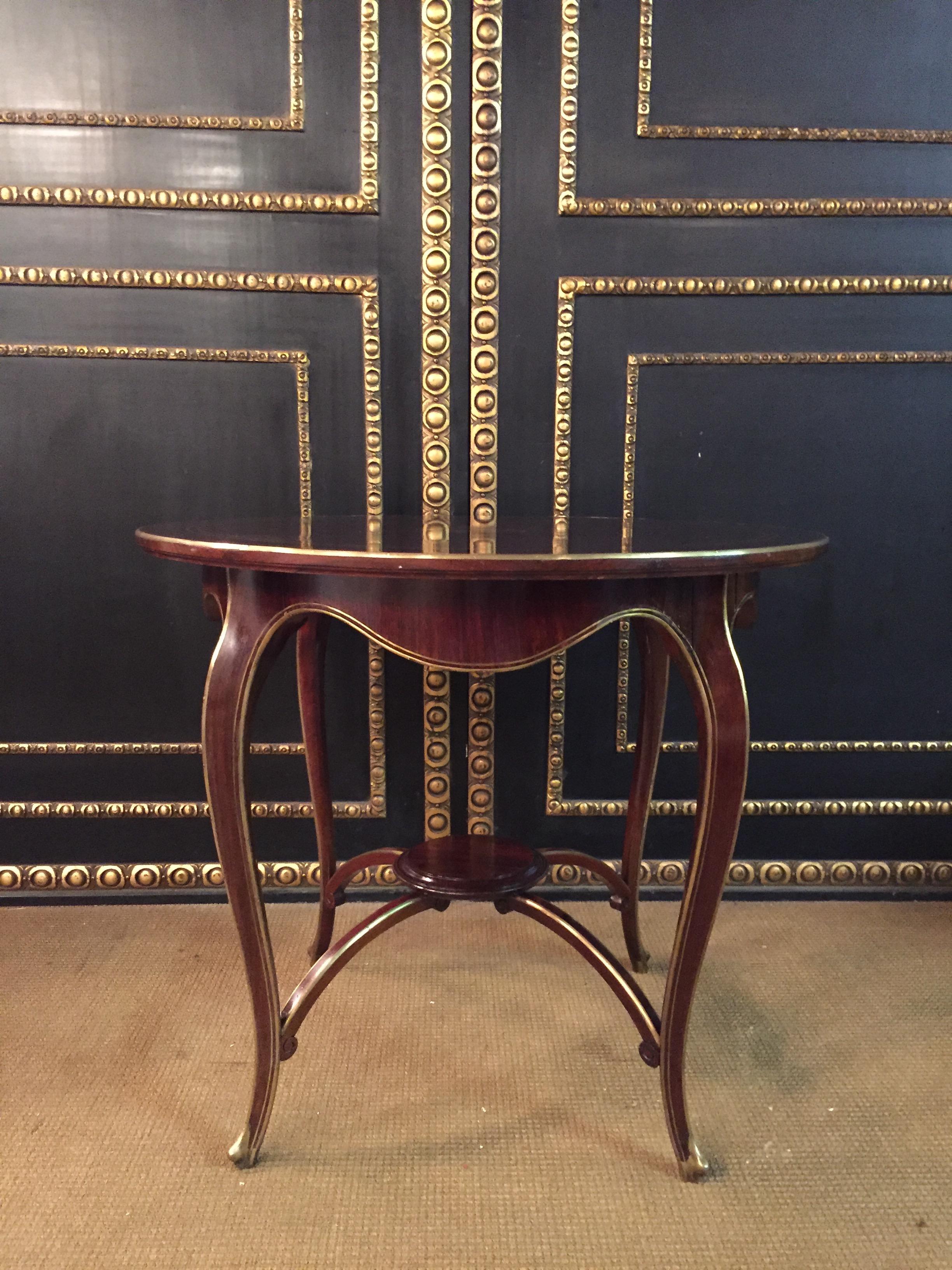 French Antique Biedermeier Table Mahogany Inlaid with Mother of Pearl inlay 1870 For Sale
