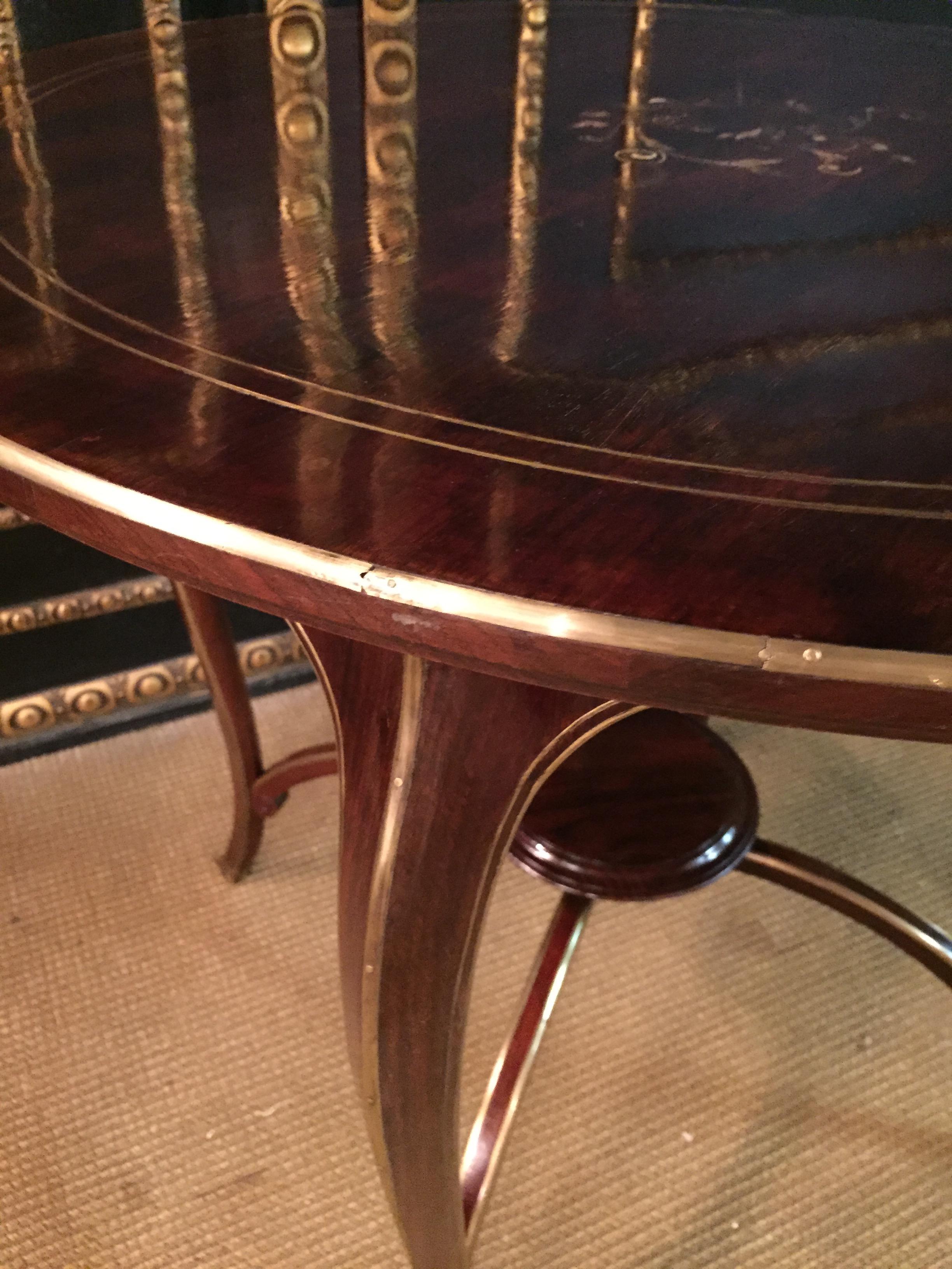 Antique Biedermeier Table Mahogany Inlaid with Mother of Pearl inlay 1870 For Sale 2