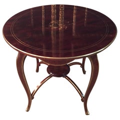 Biedermeier Table Mahogany Inlaid with Mother of Pearl, 1870