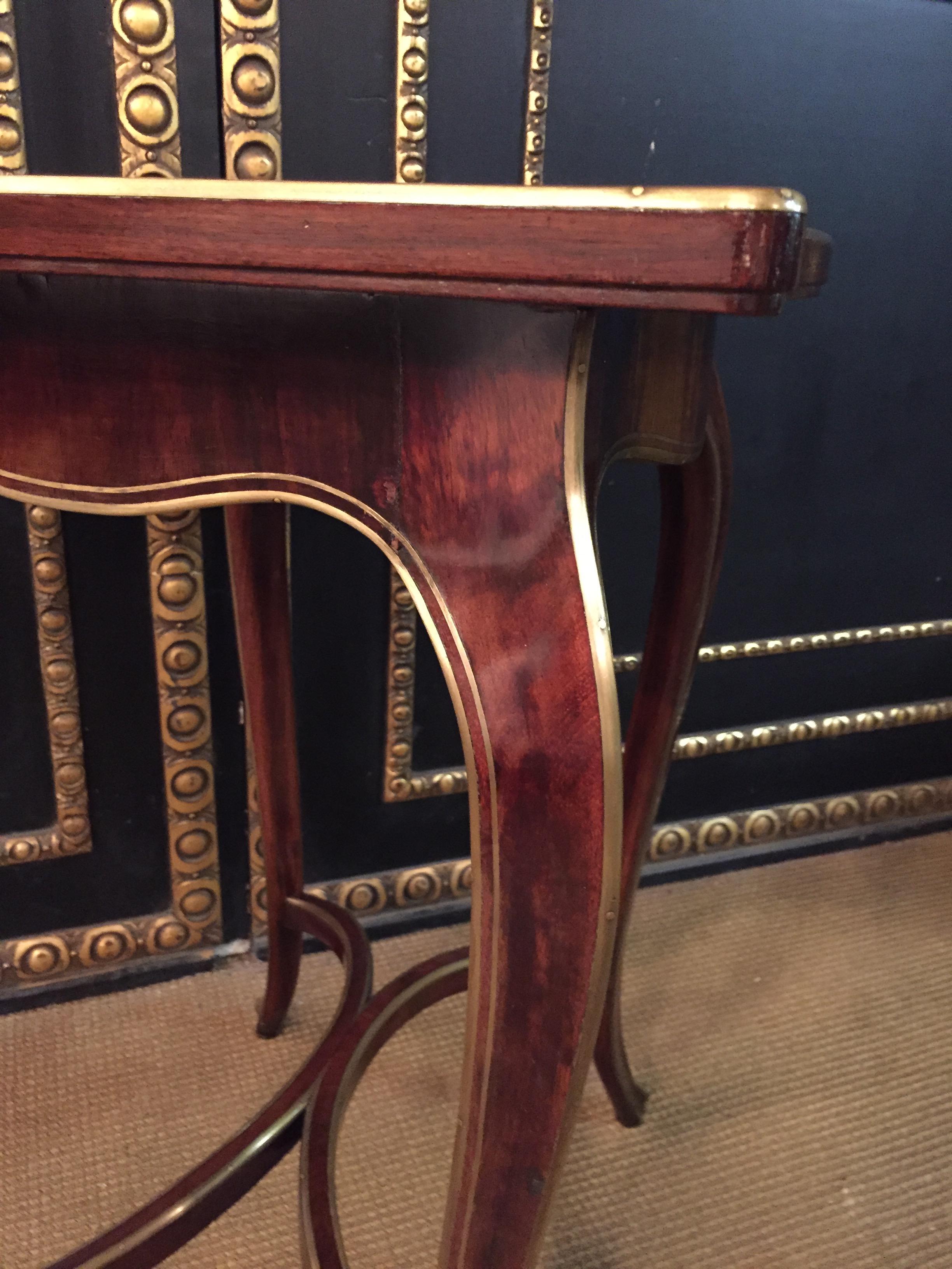 Antique Biedermeier Table Mahogany Inlaid with Mother Pearl 1870 8