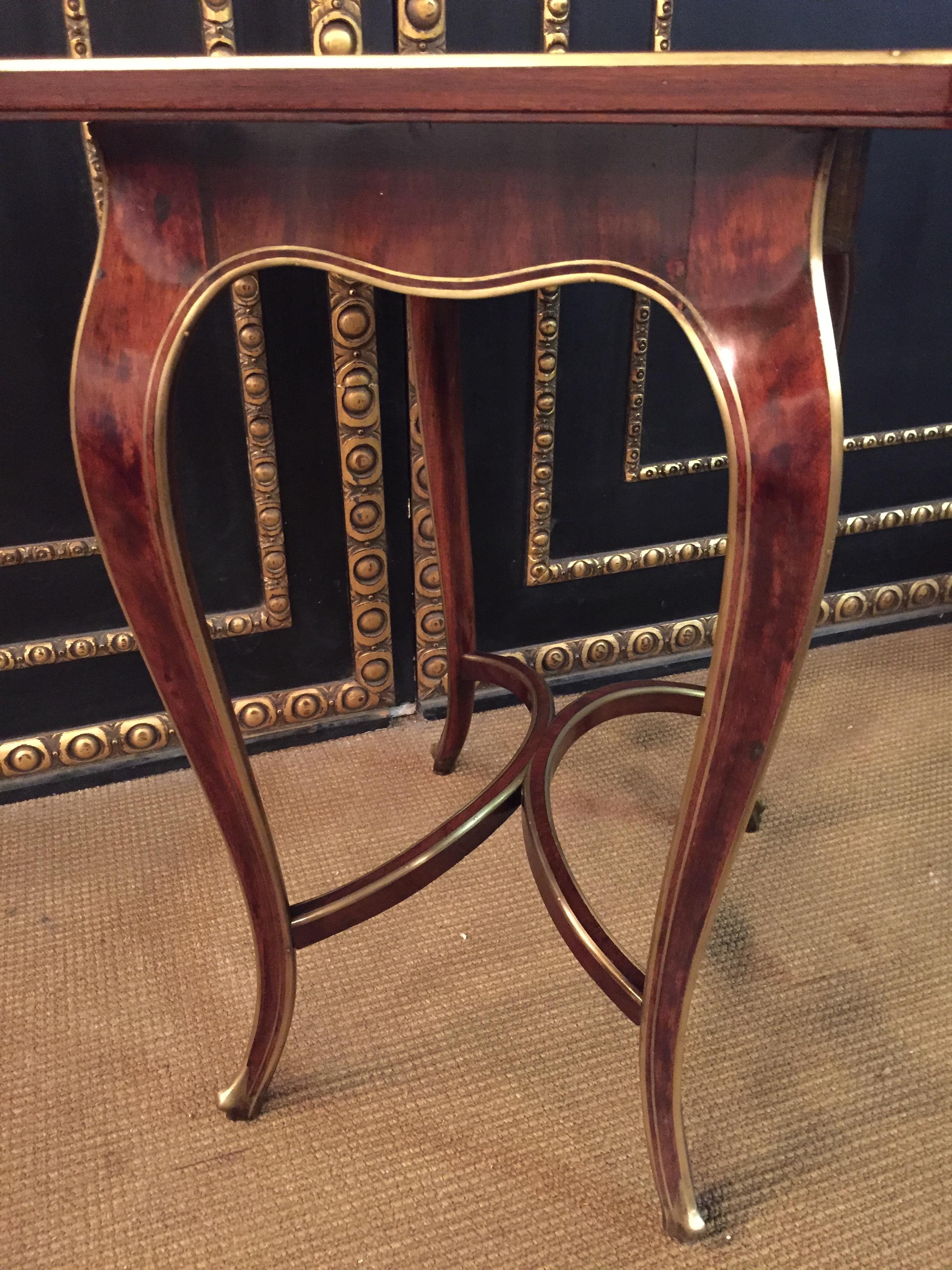 Antique Biedermeier Table Mahogany Inlaid with Mother Pearl 1870 9