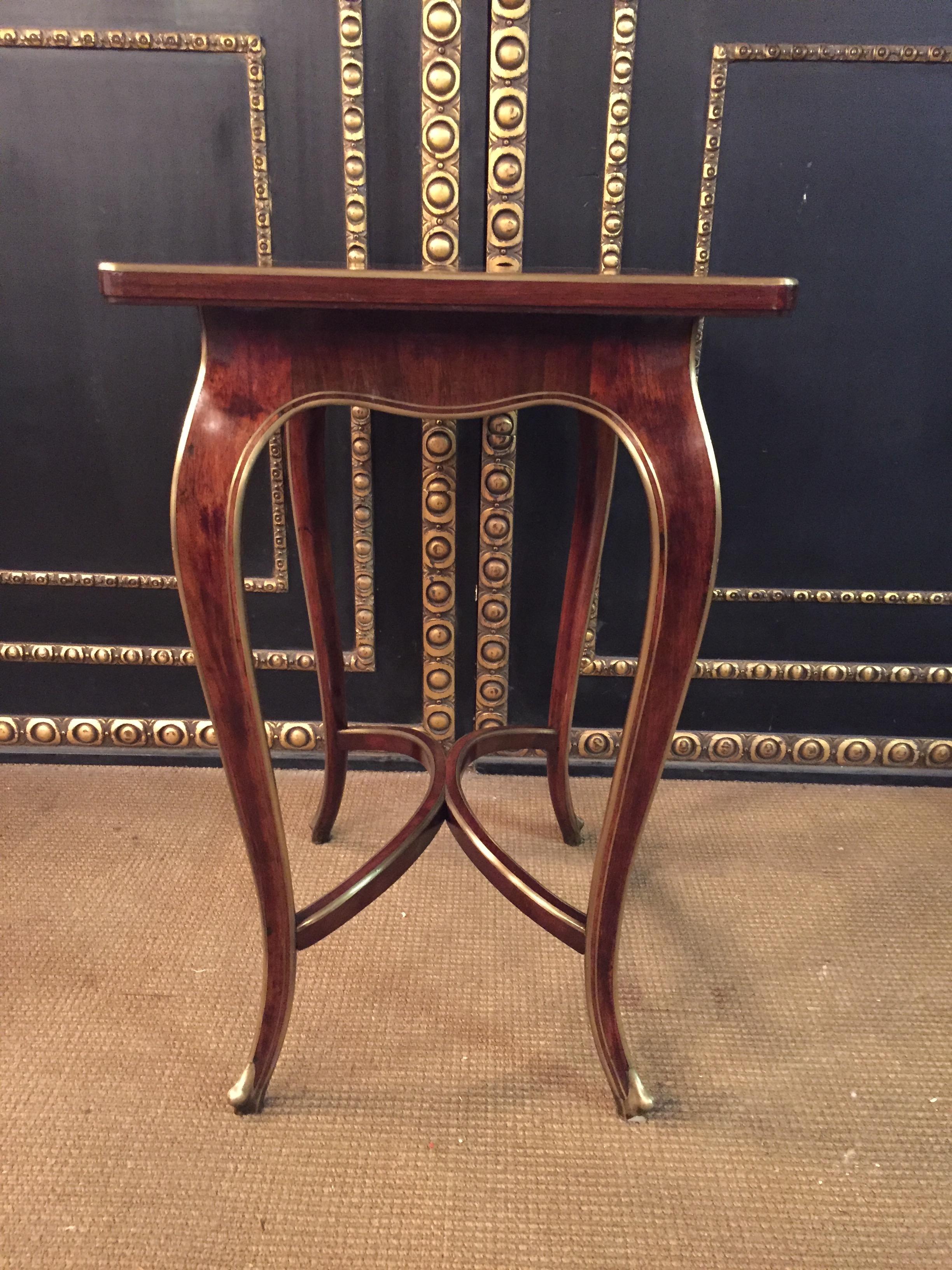 Antique Biedermeier Table Mahogany Inlaid with Mother Pearl 1870 12