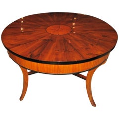 Biedermeier Table, Three-Legged, Cherry/Elm/Ebony, South Germany, circa 1825