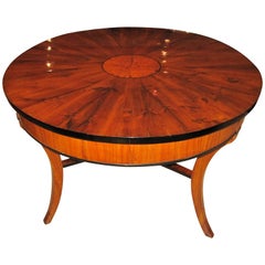 Biedermeier Table, Three-Legged, Cherry/Elm/Ebony, South Germany, circa 1825 