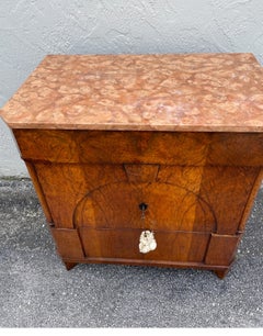 Biedermeier Three Drawer Chest with Marble Top