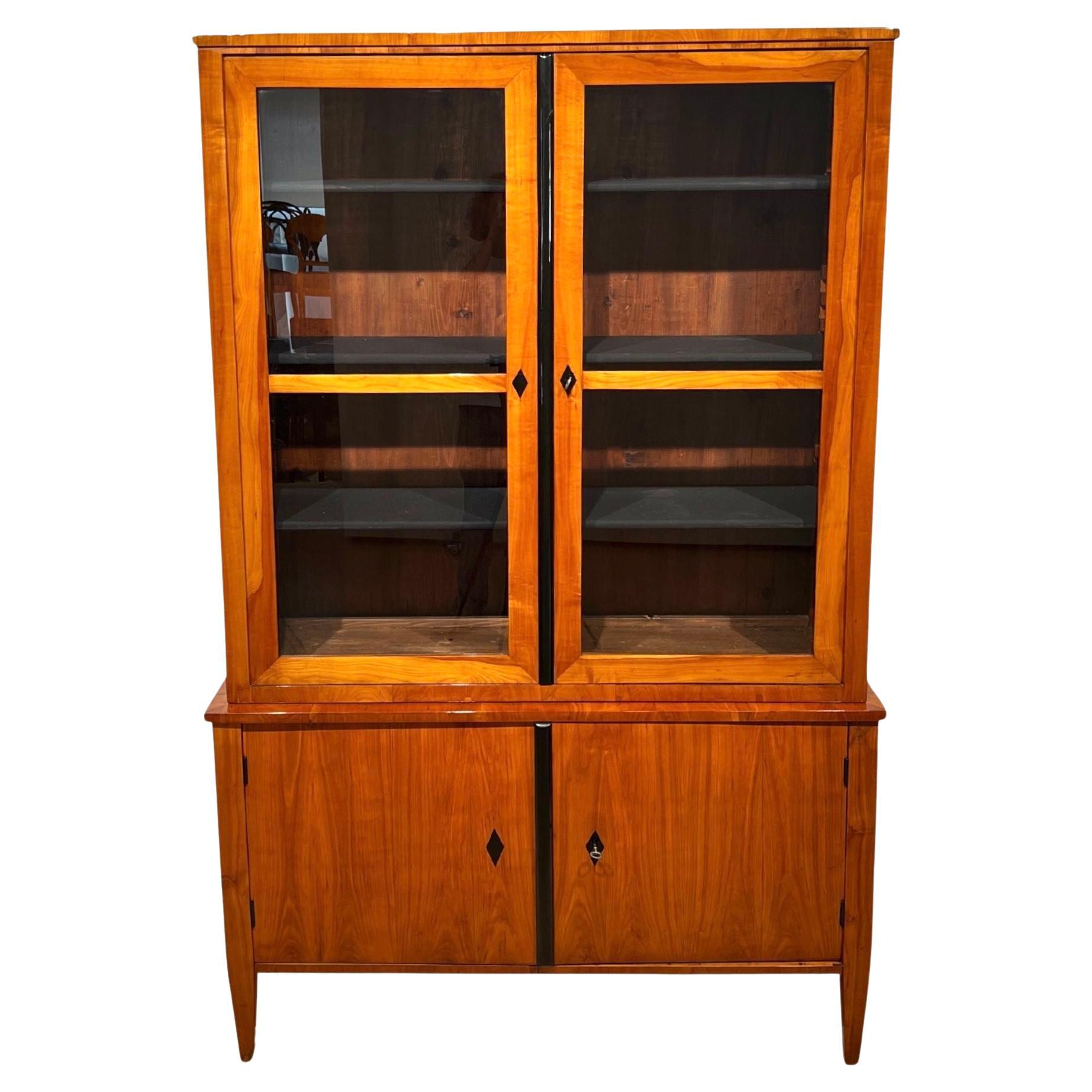 Biedermeier Top Showcase or Vitrine, Cherry wood, South Germany circa 1830 For Sale