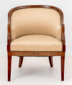 Biedermeier Upholstered Fruitwood Tub Chair