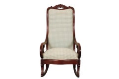 Biedermeier Upholstered Mahogany Rocking Chair
