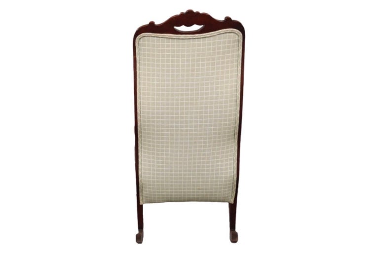 Biedermeier Upholstered Mahogany Rocking Chair at 1stDibs