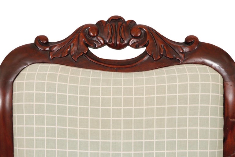 Biedermeier Upholstered Mahogany Rocking Chair at 1stDibs