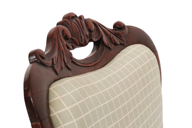 Biedermeier Upholstered Mahogany Rocking Chair at 1stDibs
