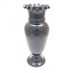 Biedermeier Vase Black Glass
