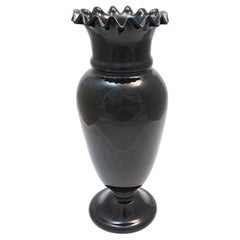 Biedermeier Vase Black Glass