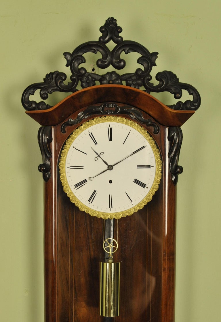 Biedermeier Vienna Regulator Wall Clock, Mosslinger in Wein For Sale at