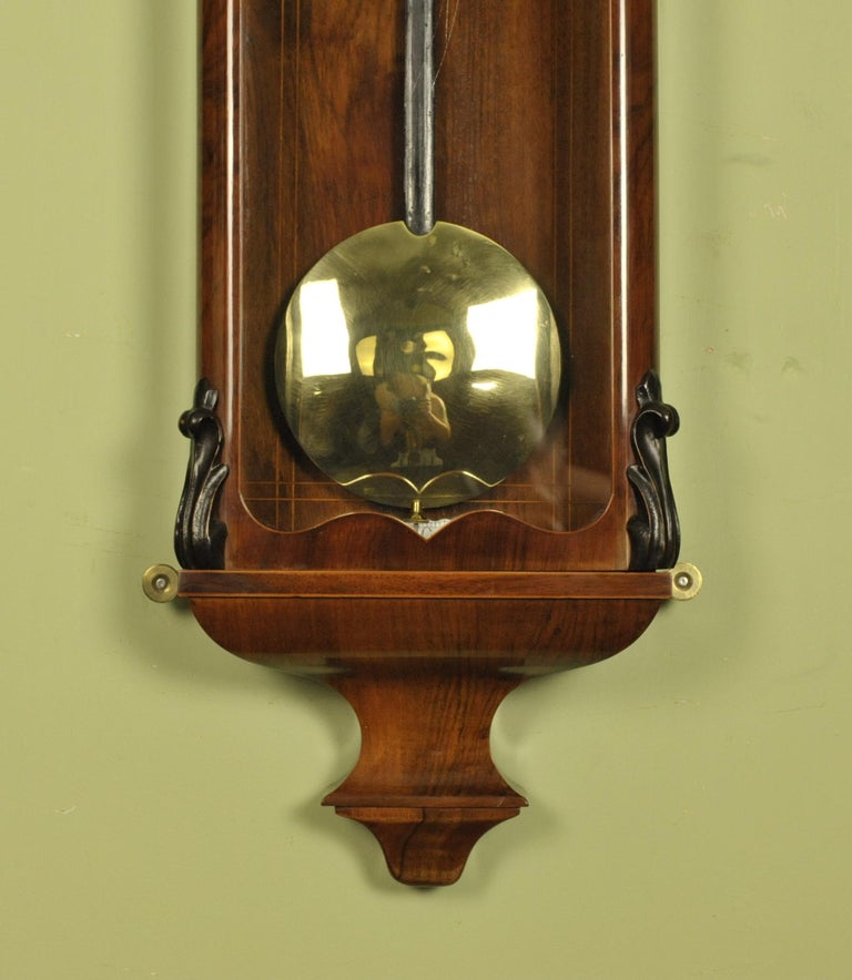 Biedermeier Vienna Regulator Wall Clock, Mosslinger in Wein For Sale at